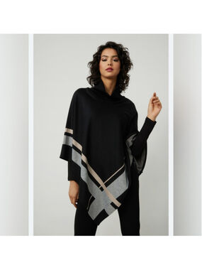 Joseph Ribkoff Knit Cowl Neck Poncho Style 214184 one size fits most